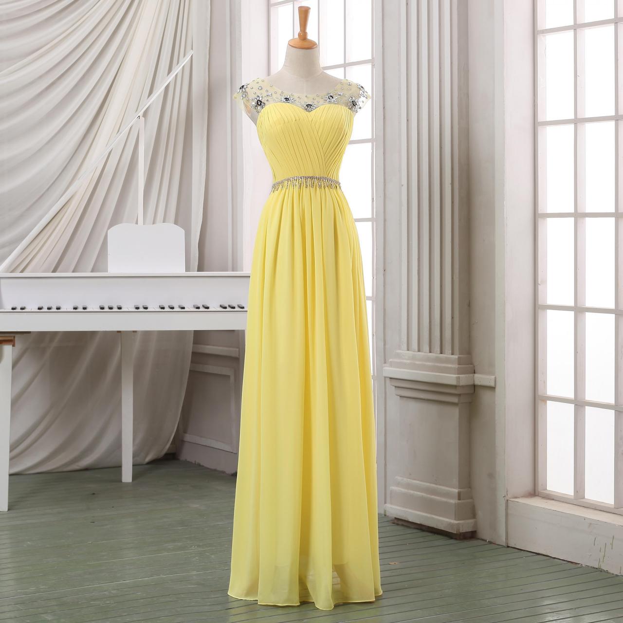 yellow floor length gown